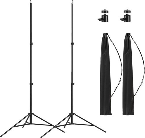 2 Paket Alüminyum Işık Fotoğrafçılığı Tripod Standı, Kılıflı, 7 Ayaklar Taşınabilir F