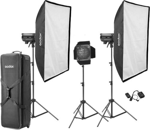 DP600 III V 600W 3'lü Paraflaş Kit (LED Model Lambalı)