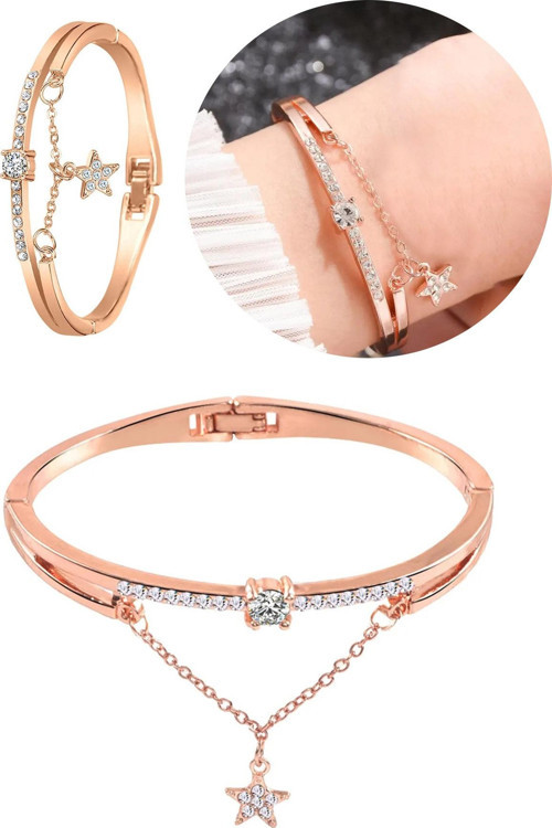 Kadın Bilekliği Takı Rose Gold Hediye Şık RB66