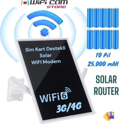 Solar Enerjili 3G/4G Dış Mekan WIFI Router Modem Seti Sim Kart İle Kullanım