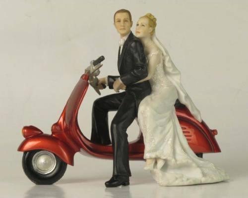 Veronese Serisi- Gelin Damat Motorsıklete Biniyor-15*18*8,5 Cm.
