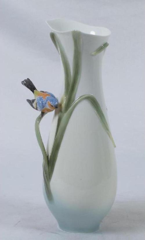 Veronese Biblolar ? Porselen-kuşlu Vazo-15*10,5*30,5 Cm-jap20301aa