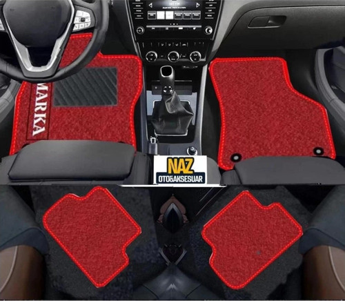 BMW E 90 2005 - 2011 Kırmızı Halı Kırmızı Kenar Petek Topuk