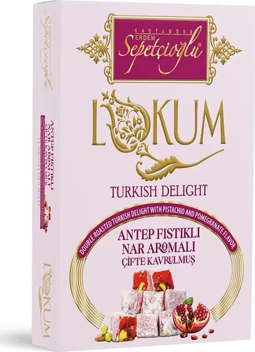 Kastamonu Meşhur Sepetçioğlu Antep Fıstıklı Nar Aromalı Çifte Kavrulmuş Lokum 240 G
