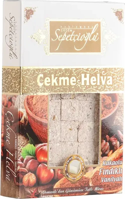 Kastamonu Meşhur Sepetçioğlu Kakaolu Fındıklı Vanilyanlı Çekme Helva 280 G