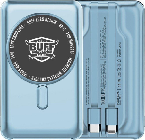 Buff BP11 10000MAH Magsafe Uyumlu Dahili Kablolu Powerbank Blue
