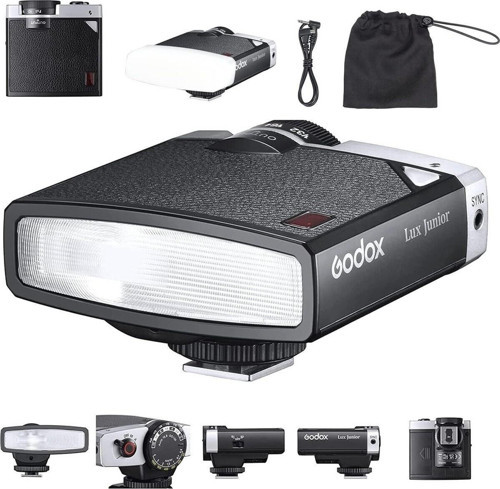 Lux Junior Retro Kamera Flaş, GN12, 6000K, Canon, Nikon, Sony, Fuji, Olympus Uyumluluğu