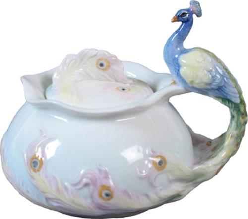 VERONESE BİBLOLAR › Wise Porselen-PORSELEN TAVUSKUSLU SEKERLIK-13*11*11,5 CM-JAP20149AA