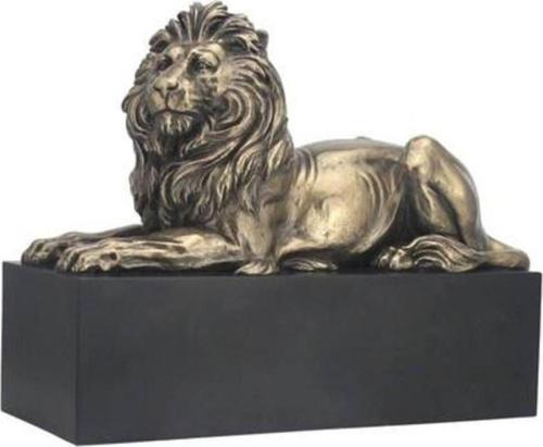 VERONESE BİBLOLAR Hayvanlar Alemi KAİDE ÜZERİNDE UZANAN ASLAN 22x9x17 cm JWU76538A4