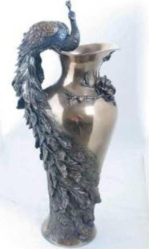 Veronese Serisi- Tavuskuşlu Vazo-21*18.5*50 Cm.