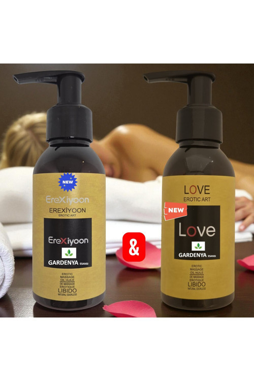 LOVE+EREXİYOON Kayganlaştırıcı Etkili Çiftlere Özel Gardenya Esanslı Cinsel Masaj Yağı 100 ML-2AD