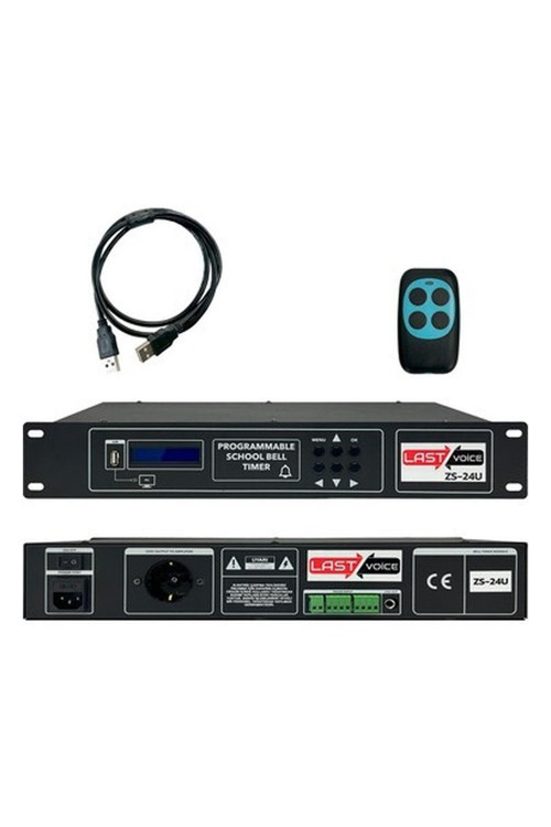 ZS-24U Kumandalı USB Bluetooth Okul Zili (Pandemi Yangın Deprem Anonsu Istiklal Marşı)