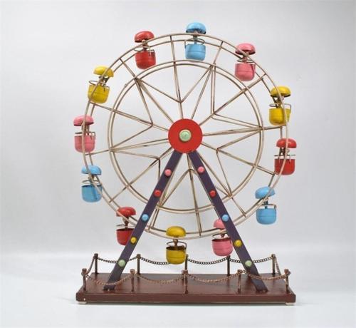 Vintage Metal Retro Klasik Renkli Dönme Dolap-53 Cm.