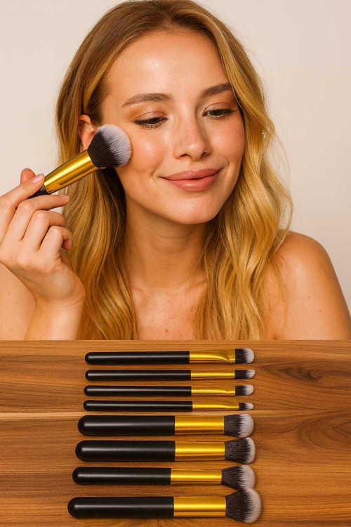 Premium Beauty Makyaj Aplikatör Siyah Makyaj Fırça Seti Komple Göz & Ten Makyaj Seti 10 LU