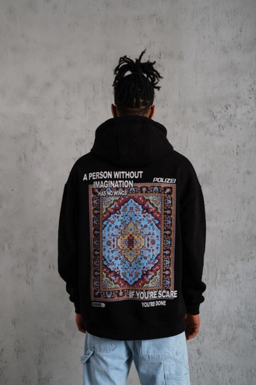 MDB Erkek Kilim Desen Kapüşonlu iyah