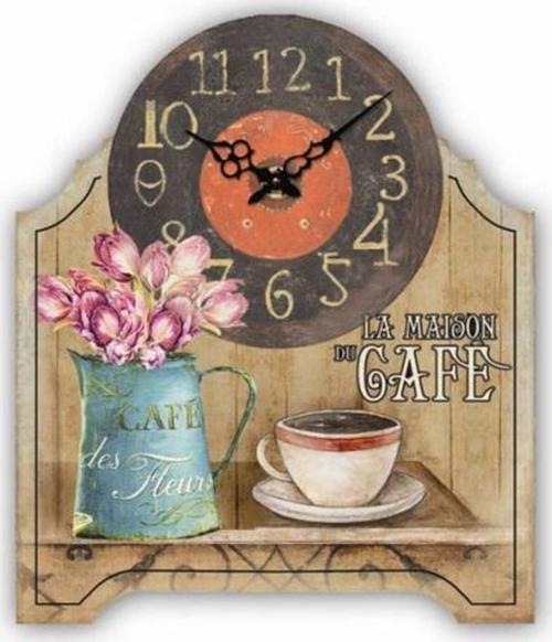Mutfak › Ahşap Saatler › Saatler-mb Cafe Temalı Duvar Saati-küçük-24*19,5*3 Cm