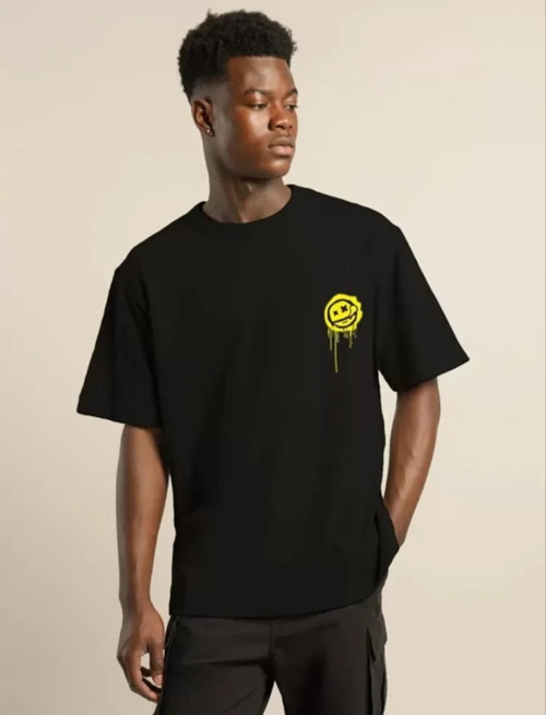 MDB Unisex Bisiklet Yaka Baskılı Oversize Thirt iyah