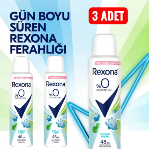 Ocean Fresh Kadın Deodorant Sprey %0 Alüminyum 150 ml X 3