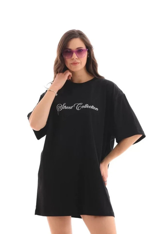 MDB Unisex Bisiklet Yaka Baskılı Oversize Thirt iyah