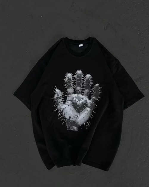 MDB Unisex Bisiklet Yaka Baskılı Oversize Thirt iyah