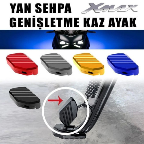Nmax Xmax 2018-2024 Yan Sehpa Açma, Ayak Genişletme Cnc Kaz Ayak Siyah