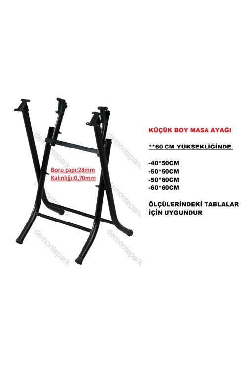 Katlanır Masa Ayağı-Küçük Boy-Siyah Renk