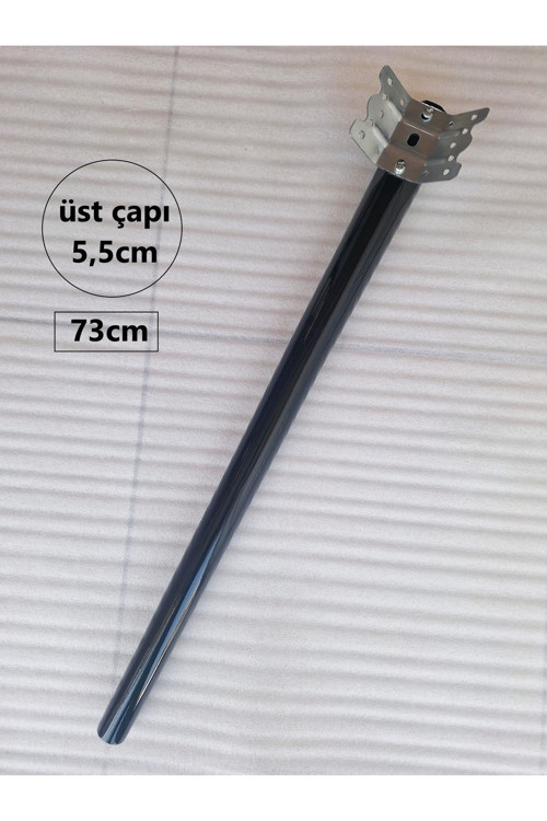 4 Adet-73Cm Ahşap Masa Ayağı-Siyah Renk-Üst Ayak Çapı: 5,5Cm