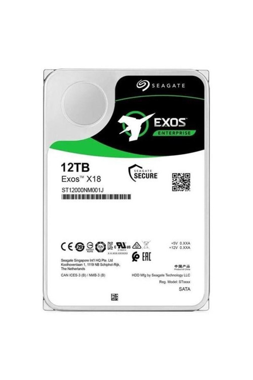 12TB EXOS ST12000NM001J 256MB 7200RPM SATA-3 GÜVENLİK VE NAS DİSKİ (DISTI GARANTILI)