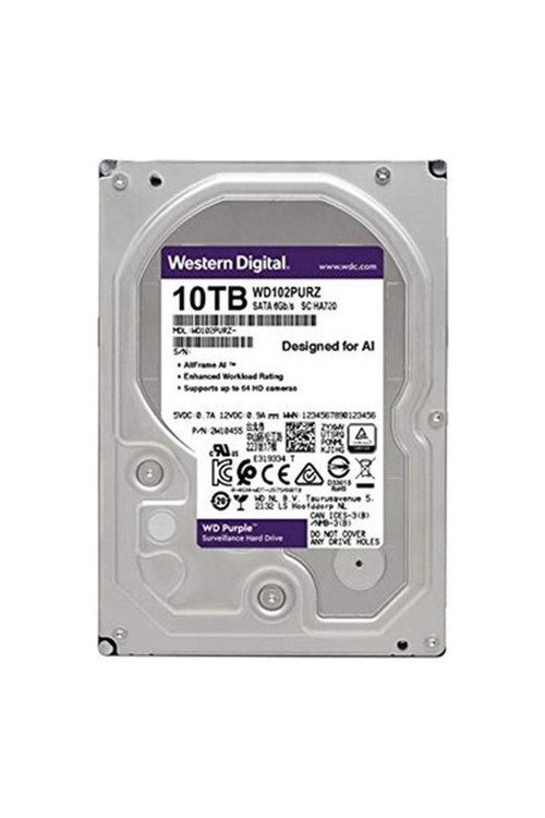 10TB Purple WD102PURZ 7200 Rpm 256MB Cache Sata 6.0gb-S 3.5" Harddisk