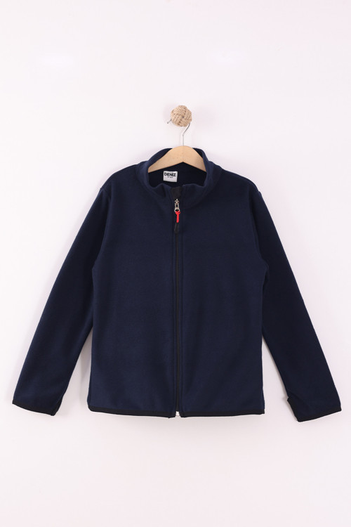 Çocuk Unisex Parmak Geçmeli Polar Ceket