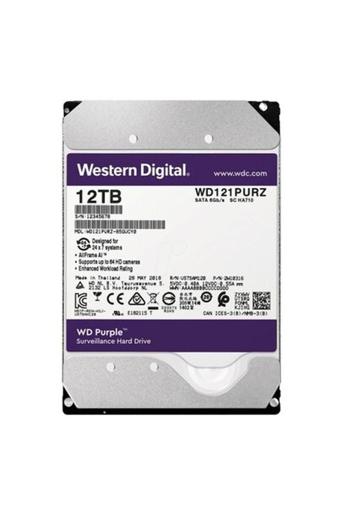 Purple WD121PURZ 3,5" 12TB 256MB, 7200 Rpm, 7/24 Güvenlik HDD