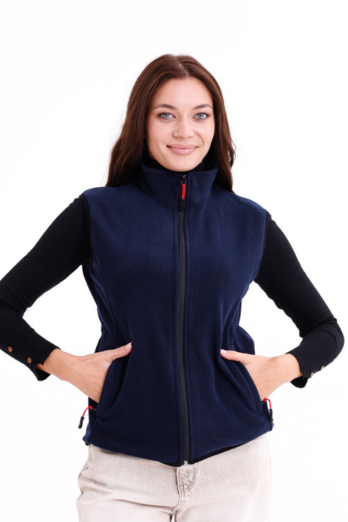 Kadın Slim Fit Tam Fermuarlı Polar Yelek