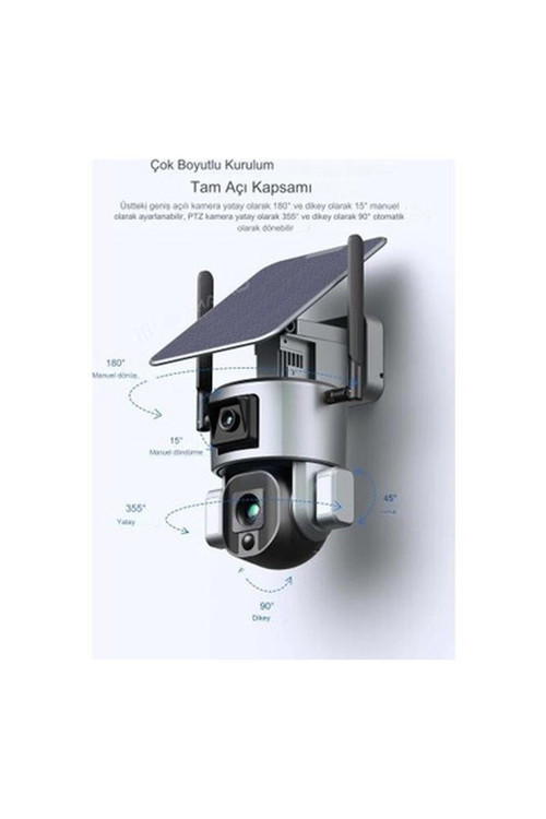 4g Solar Kamera 4K 8mp Çift Lensli Hareket Takipli 10X Optik Zoom