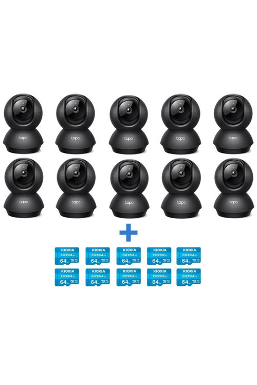Tapo C211 2k 3mp Yatay ve Dikey Ev Güvenliği Wi-Fi Kamerası + Kioxia 64GB Exceria Microsdxc 10'lu Paket