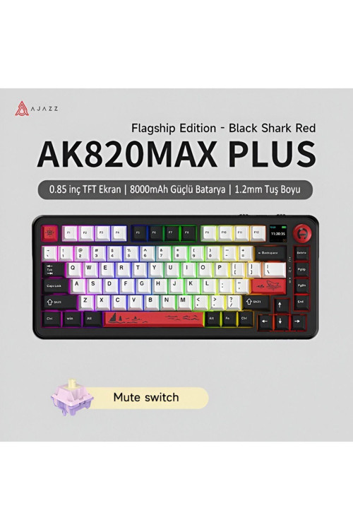 AK820 Max Plus-Hot-Swap-Dinamik Rgb Mekanik Oyun Klavyesi Mute Switch-Tft Ekran