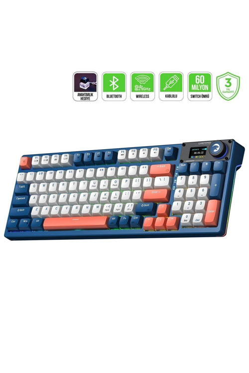 Gasket Elite Rgb Wireless/bluetooth/kablolu Mekanik Red Switch Gasket Gaming Klavye