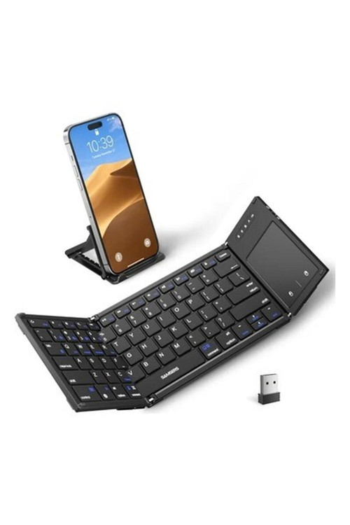 Dokunmatik Yüzeyli Katlanabilir Bluetooth Klavye Black