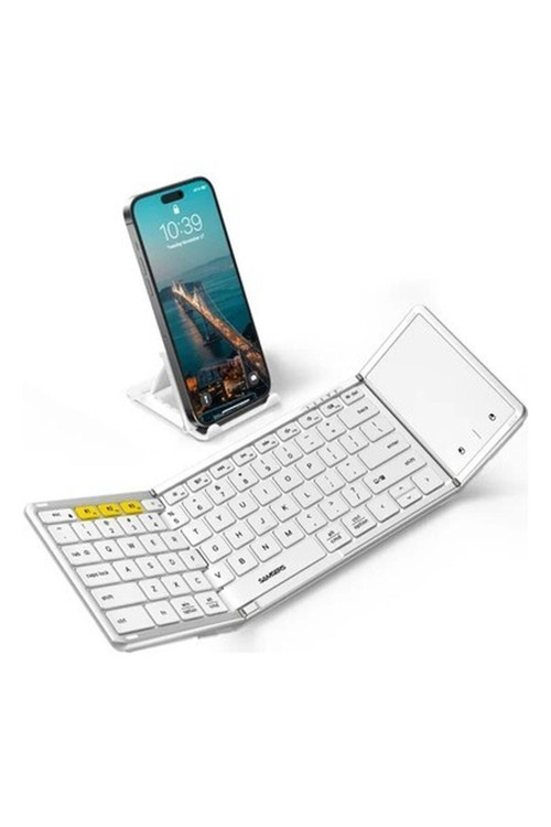 Touchpadli Katlanabilir Bluetooth Klavye Vibrant Silver