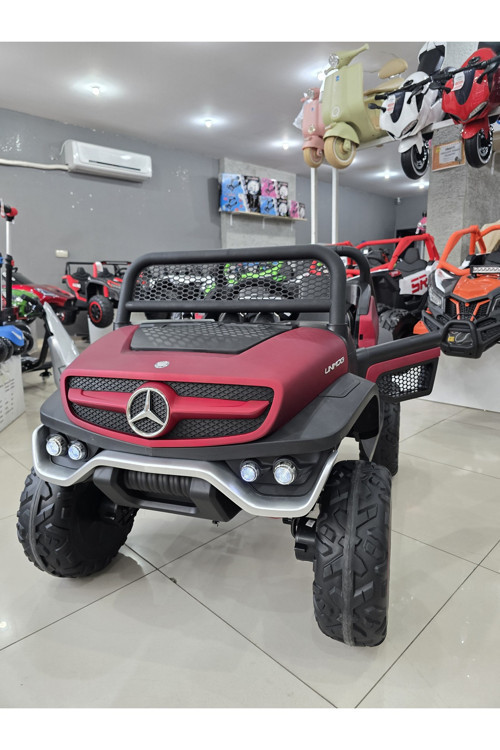 Lisanslı Mercedes-Benz Unimog! 24V, 4X4, Kauçuk Lastik, Uzaktan Kumandalı