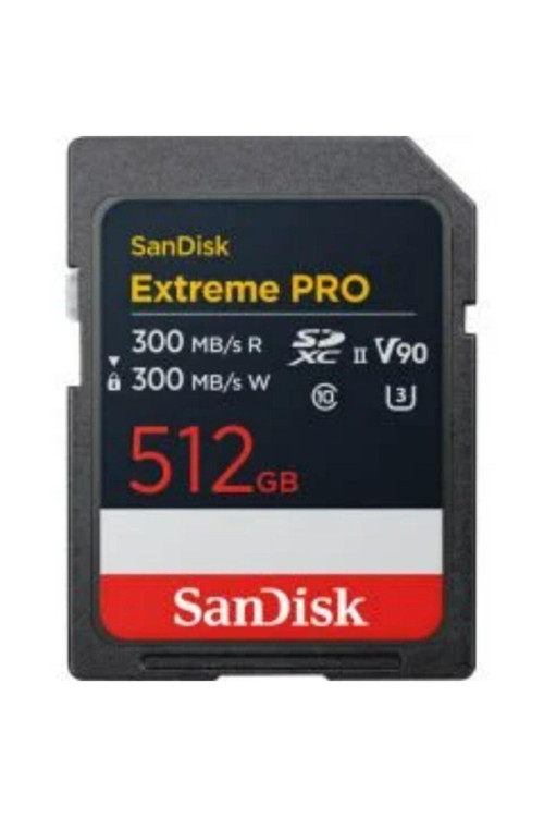 Extreme Pro 512GB 300/300MB/S Sdxc V90 Uhs-Iı U3 8k/4k UHD Hafıza Kartı SDSDXDM-512G-GN4IN