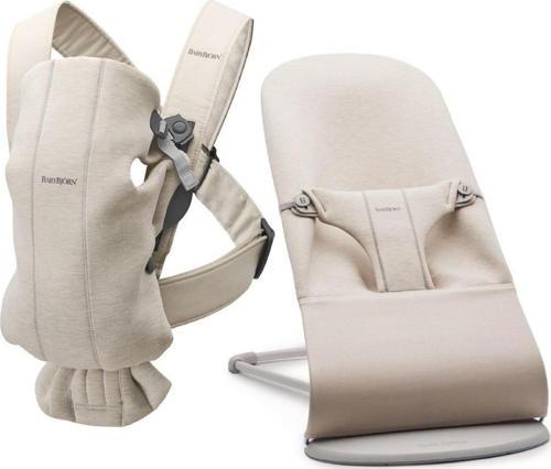 Bliss Ana Kucağı & Kanguru Mini 3D Cotton Jersey Yenidoğan Seti / Light Beige