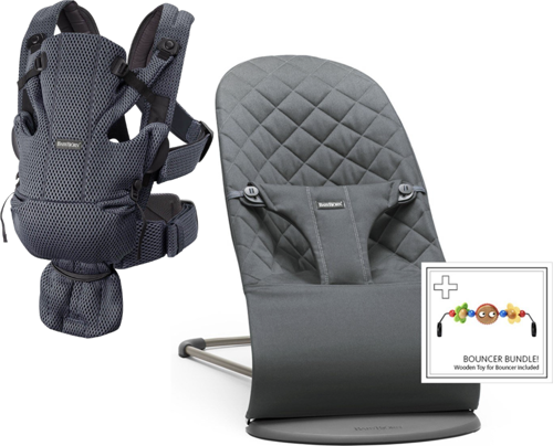 Bliss Ana Kucağı Cotton Oyuncaklı / Anthracite & Kanguru Move 3D Mesh / Anthracite