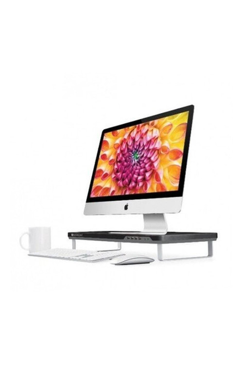 M-DESK F1 27" Ses+Mikrofon Port Gri LCD Monitor Stand