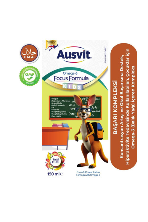 Kids Omega 3 ve Focus Formula Şurup – Omega 3 içeren Konsantrasyon Formülü Şurup 150mL