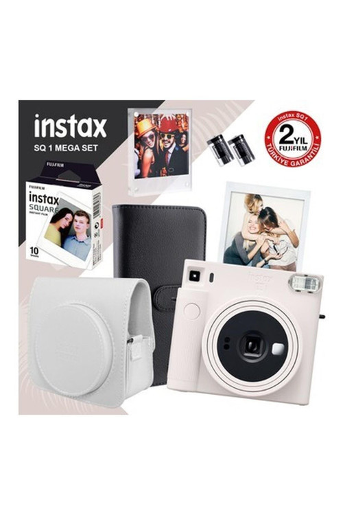 Instax Sq1 Beyaz Fotoğraf Makinesi ve Mega Seti
