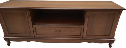 Tv Sehpa ST 17695 Klasik Model Mobilya Kayın Aslan Ayak Ceviz Renk El Yapım 160 cm