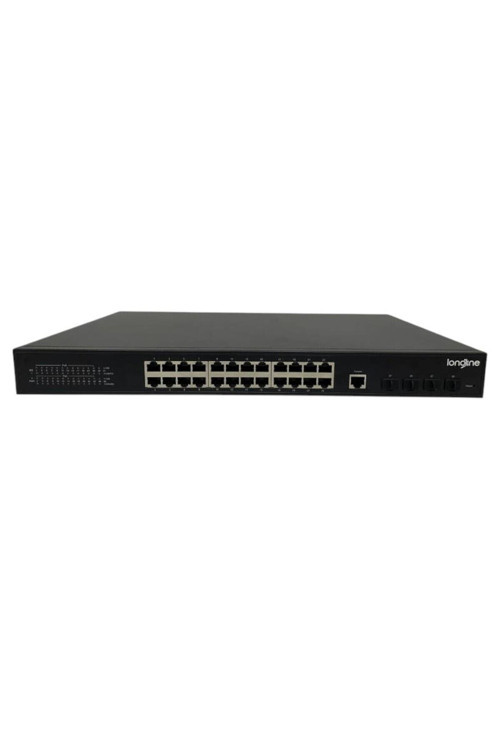 LNG-M3XF4GE24 Industrial L3 24-Port 1000T + 4-Port 10G SFP+ Managed POE Ethernet Switch