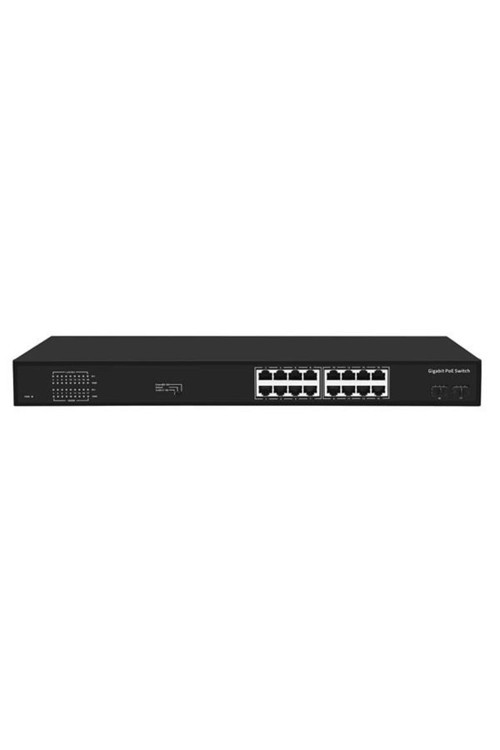 16port 200w FULL PoE 08ODS-16GP2S-200 GIGABIT 2X SFP Yönetilemez Switch