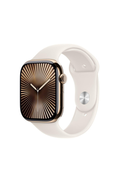 Watch Series 10 GPS + Cellular 46mm Altın Sarısı Titanyum Kasa + Yıldız Işığı Spor Kordon - M/L