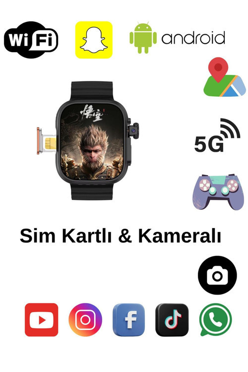 HW S10 CALL 5G Android AMOLED Ekran GPS, NFC, Kamera Yapay Zeka Destekli Akıllı Saat BTK Kayıt